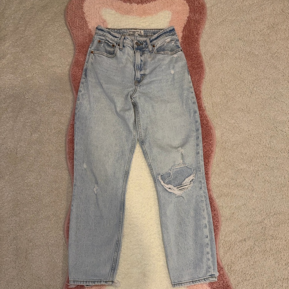 Abercrombie & Fitch Light Blue Straight-Leg Jeans